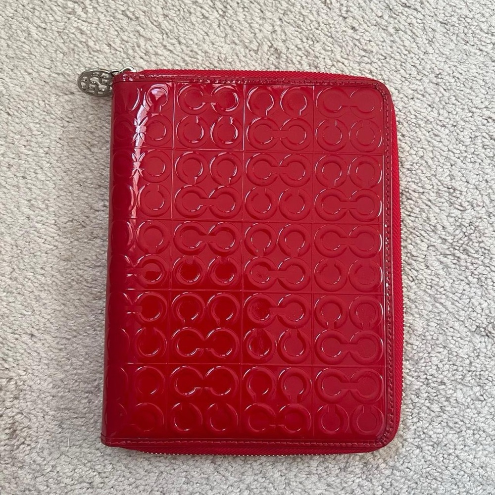 Coach patent leather planner case
